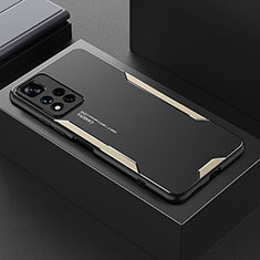 Xiaomi Redmi Note 11 Pro+ Plus 5G用ケース 高級感 手触り良い アルミメタル 製の金属製 兼シリコン カバー Xiaomi ゴールド