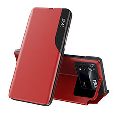 Xiaomi Redmi Note 11E Pro 5G用手帳型 レザーケース スタンド カバー Q02H Xiaomi レッド