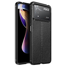 Xiaomi Redmi Note 11E Pro 5G用シリコンケース ソフトタッチラバー レザー柄 カバー Xiaomi ブラック