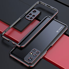 Xiaomi Redmi Note 11S 5G用ケース 高級感 手触り良い アルミメタル 製の金属製 バンパー カバー S02 Xiaomi レッド・ブラック