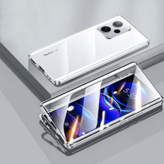 Xiaomi Redmi Note 12 Pro 5G用ケース 高級感 手触り良い アルミメタル 製の金属製 360度 フルカバーバンパー 鏡面 カバー P02 Xiaomi シルバー