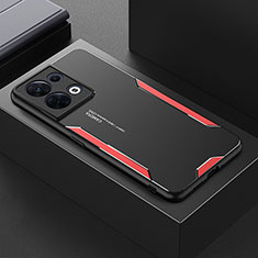 Xiaomi Redmi Note 13 5G用ケース 高級感 手触り良い アルミメタル 製の金属製 兼シリコン カバー PB1 Xiaomi レッド