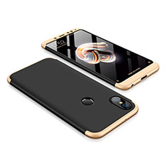 Xiaomi Redmi Note 5 AI Dual Camera用ハードケース プラスチック 質感もマット 前面と背面 360度 フルカバー Xiaomi ゴールド・ブラック