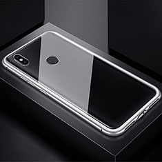 Xiaomi Redmi Note 7用ケース 高級感 手触り良い アルミメタル 製の金属製 360度 フルカバーバンパー 鏡面 カバー Xiaomi シルバー