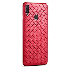 Xiaomi Redmi Note 7用シリコンケース ソフトタッチラバー レザー柄 S01 Xiaomi レッド