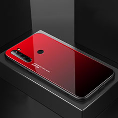 Xiaomi Redmi Note 8 (2021)用ハイブリットバンパーケース プラスチック 鏡面 カバー Xiaomi レッド