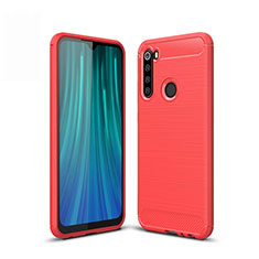 Xiaomi Redmi Note 8 (2021)用シリコンケース ソフトタッチラバー ライン カバー Xiaomi レッド