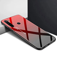 Xiaomi Redmi Note 8 (2021)用ハイブリットバンパーケース プラスチック 鏡面 虹 グラデーション 勾配色 カバー H01 Xiaomi レッド