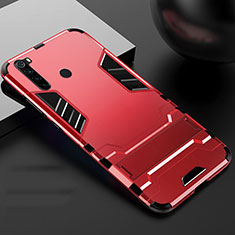Xiaomi Redmi Note 8 (2021)用ハイブリットバンパーケース スタンド プラスチック 兼シリコーン カバー R02 Xiaomi レッド