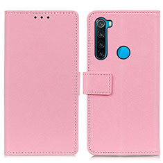 Xiaomi Redmi Note 8 (2021)用手帳型 レザーケース スタンド カバー M08L Xiaomi ピンク