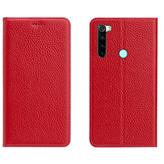 Xiaomi Redmi Note 8用手帳型 レザーケース スタンド カバー T10 Xiaomi レッド