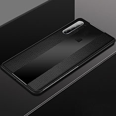 Xiaomi Redmi Note 8用シリコンケース ソフトタッチラバー レザー柄 カバー H03 Xiaomi ブラック