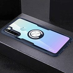 Xiaomi Redmi Note 8用極薄ソフトケース シリコンケース 耐衝撃 全面保護 クリア透明 アンド指輪 マグネット式 C01 Xiaomi ネイビー