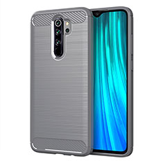 Xiaomi Redmi Note 8 Pro用シリコンケース ソフトタッチラバー ライン カバー C03 Xiaomi シルバー