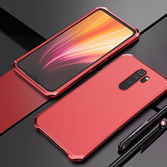 Xiaomi Redmi Note 8 Pro用ケース 高級感 手触り良い アルミメタル 製の金属製 カバー T02 Xiaomi レッド