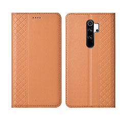 Xiaomi Redmi Note 8 Pro用手帳型 レザーケース スタンド カバー T16 Xiaomi オレンジ