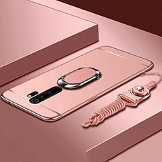 Xiaomi Redmi Note 8 Pro用ケース 高級感 手触り良い メタル兼プラスチック バンパー アンド指輪 T01 Xiaomi ローズゴールド