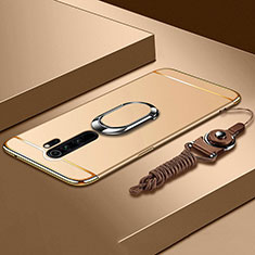 Xiaomi Redmi Note 8 Pro用ケース 高級感 手触り良い メタル兼プラスチック バンパー アンド指輪 T01 Xiaomi ゴールド