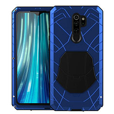 Xiaomi Redmi Note 8 Pro用ハイブリットバンパーケース プラスチック 兼シリコーン カバー 前面と背面 360度 フル R02 Xiaomi ネイビー