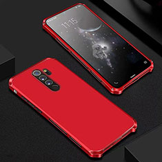 Xiaomi Redmi Note 8 Pro用ケース 高級感 手触り良い アルミメタル 製の金属製 カバー Xiaomi レッド