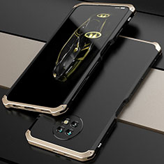 Xiaomi Redmi Note 9 5G用360度 フルカバー ケース 高級感 手触り良い アルミメタル 製の金属製 P01 Xiaomi ゴールド・ブラック