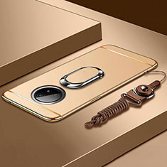 Xiaomi Redmi Note 9 5G用ケース 高級感 手触り良い メタル兼プラスチック バンパー アンド指輪 Xiaomi ゴールド