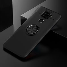 Xiaomi Redmi Note 9用極薄ソフトケース シリコンケース 耐衝撃 全面保護 アンド指輪 マグネット式 バンパー SD2 Xiaomi ブラック