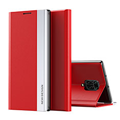 Xiaomi Redmi Note 9 Pro用手帳型 レザーケース スタンド カバー Q01H Xiaomi レッド