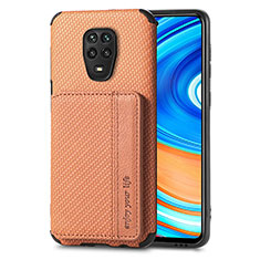 Xiaomi Redmi Note 9 Pro Max用極薄ソフトケース シリコンケース 耐衝撃 全面保護 マグネット式 バンパー S01D Xiaomi ブラウン