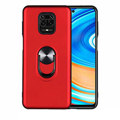 Xiaomi Redmi Note 9S用極薄ソフトケース シリコンケース 耐衝撃 全面保護 アンド指輪 マグネット式 バンパー T01 Xiaomi レッド