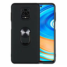 Xiaomi Redmi Note 9S用極薄ソフトケース シリコンケース 耐衝撃 全面保護 アンド指輪 マグネット式 バンパー T01 Xiaomi ブラック