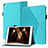Apple iPad 10.2 (2020)用手帳型 レザーケース スタンド カバー YX1 アップル ライトブルー