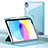 Apple iPad 10.9 (2022)用手帳型 レザーケース スタンド カバー H01 アップル ライトブルー