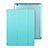 Apple iPad 4用手帳型 レザーケース スタンド アップル ブルー