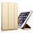 Apple iPad Air 2用手帳型 レザーケース スタンド アップル ゴールド
