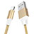 Apple iPad Mini 3用USBケーブル 充電ケーブル D04 アップル ゴールド