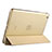 Apple iPad Mini 3用手帳型 レザーケース スタンド アップル ゴールド