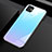 Apple iPhone 11用ハイブリットバンパーケース プラスチック 鏡面 虹 グラデーション 勾配色 カバー H01 アップル ブルー