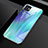 Apple iPhone 11用ハイブリットバンパーケース プラスチック 鏡面 虹 グラデーション 勾配色 カバー H01 アップル シアン