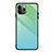 Apple iPhone 11 Pro用ハイブリットバンパーケース プラスチック 鏡面 虹 グラデーション 勾配色 カバー H01 アップル シアン
