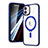 Apple iPhone 12用極薄ソフトケース シリコンケース 耐衝撃 全面保護 クリア透明 カバー Mag-Safe 磁気 Magnetic SD1 アップル ネイビー