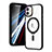 Apple iPhone 12用極薄ソフトケース シリコンケース 耐衝撃 全面保護 クリア透明 カバー Mag-Safe 磁気 Magnetic SD1 アップル ブラック