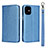 Apple iPhone 12 Mini用手帳型 レザーケース スタンド カバー L09 アップル ブルー
