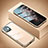 Apple iPhone 12 Mini用ケース 高級感 手触り良い アルミメタル 製の金属製 360度 フルカバーバンパー 鏡面 カバー T02 アップル ゴールド