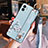 Apple iPhone 12 Mini用シリコンケース ソフトタッチラバー 花 カバー S02 アップル ライトブルー