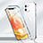 Apple iPhone 12 Mini用ケース 高級感 手触り良い アルミメタル 製の金属製 360度 フルカバーバンパー 鏡面 カバー N01 アップル シルバー