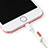 Apple iPhone 12 Mini用アンチ ダスト プラグ キャップ ストッパー Lightning USB J07 アップル ローズゴールド