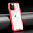 Apple iPhone 12 Pro用ハイブリットバンパーケース クリア透明 プラスチック 鏡面 カバー M04 アップル レッド