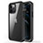 Apple iPhone 12 Pro用360度 フルカバーハイブリットバンパーケース クリア透明 プラスチック 鏡面 アップル ブラック