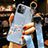 Apple iPhone 12 Pro用シリコンケース ソフトタッチラバー 花 カバー S01 アップル ライトブルー